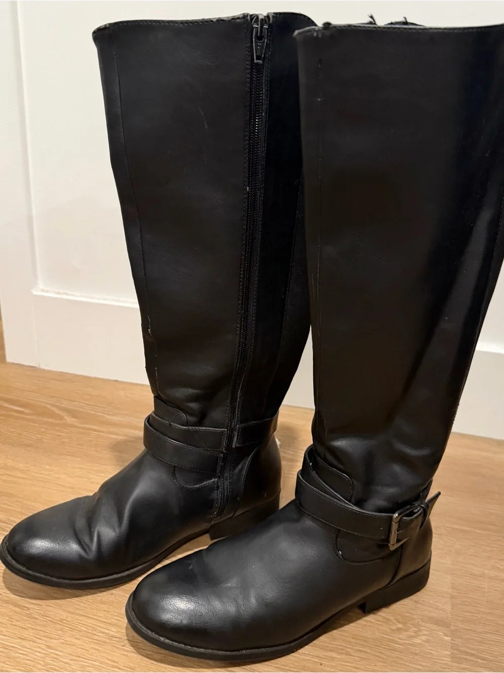 Target Women's Black Over-the-Knee Zip & Buckle Riding Boots